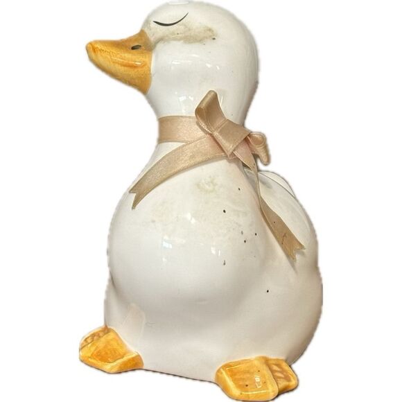 Charming White and Yellow Duck Figurine - Picture 2 of 5
